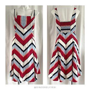 Maeve ▪ Sara Chevron A-Line Fit and Flare Anthropologie Summer Dress